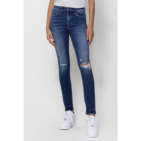 Flying Monkey Mid Rise Ankle Skinny Distressed Hem Jeans - F4419 - Size 24 - Picture 9 of 14